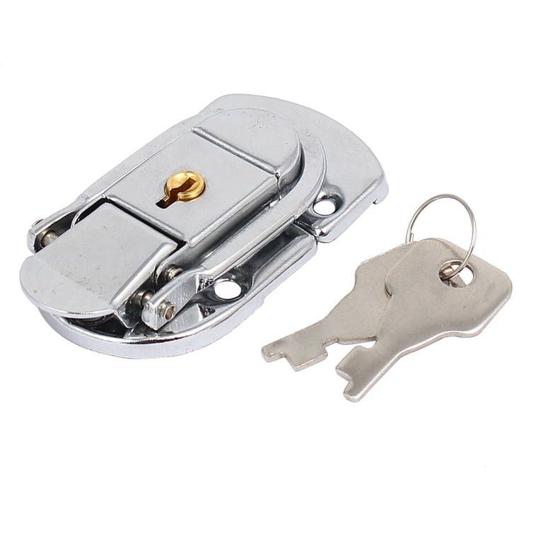 MY MIRONEY Black Suitcase Lock Hasp – 4-Pack Toggle Latch With Keys, Iron Briefcase & Toolbox Lock, Luggage Catch Hardware, 88x49x14mm, Screws Included