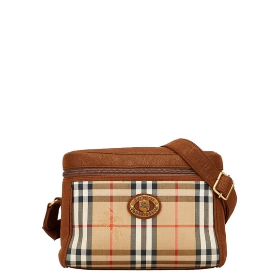 Pre-Owned Burberry Nova Check Shadow Horse Shoulder Bag in Brown Canvas and Leather... (Good)