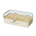 thumbnail image 3 of Caja de almacenamiento de joyas, estuche de exhibición de aretes, portátil, a prueba de polvo, capas dobles para Beige, 3 of 9