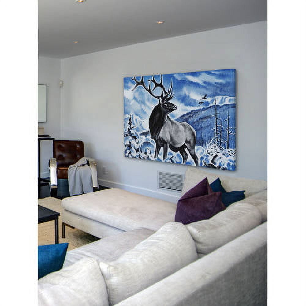 "The Last Elk" Painting Print on Wrapped Canvas