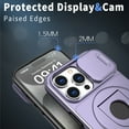 thumbnail image 5 of for iPhone 16 Pro Case, Frosted PC Compatible with MagSafe Built-in 360 Rotatable Invisible Kickstand Sliding Window Camera Cover Military Grade Protection Case for iPhone 16 Pro, Purple, 5 of 6