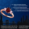 thumbnail image 2 of Gem Stone King 1.85 Ct Red Rhodolite Garnet Pink Lab Grown Diamond 18K Rose Gold Plated Silver Ring, 2 of 6
