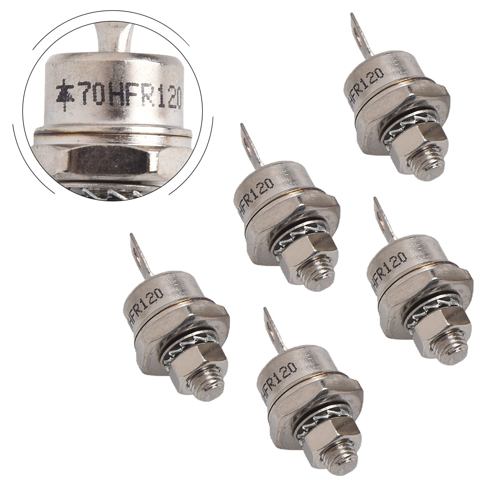 5set Spiral Rectifier Diodes 5pcs 70HFR120 With 5pcs 70HF120 For Battery Charging/Motor Control 70HFR120/70HF120 For Converters