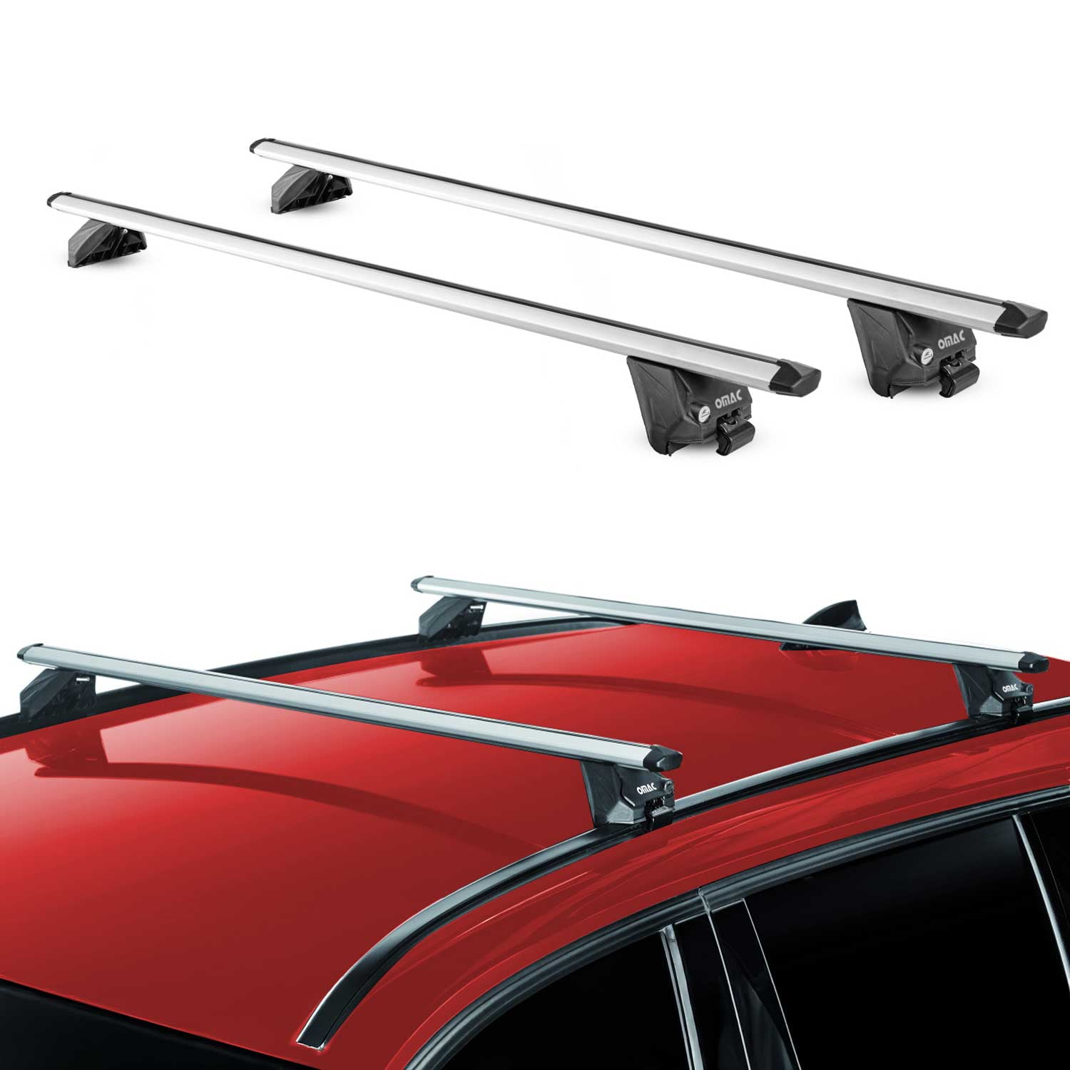 OMAC Roof Rack Cross Bars Fits Honda HR-V 2016-2022 Silver Luggage Carrier 2 Pcs