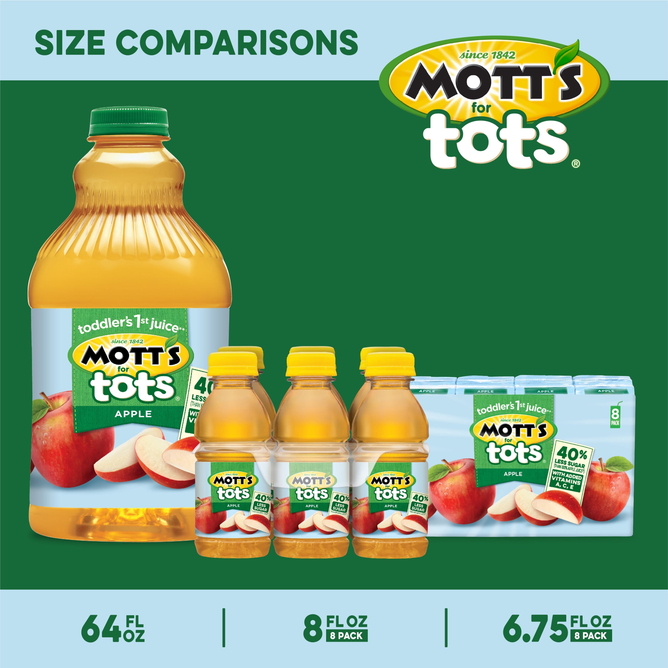Mott's for Tots Apple Juice, 6.75 Fluid Ounce, 8 Count Boxes