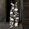 thumbnail image 5 of EANJE Halloween Womens Jumpsuit Sleeveless Oversized Jumpsuit Women Overall Wide Leg Gothic Skull Floral Graphic Straps Rompers Holiday Bib Overalls Winter Outfits Dark Gray XL, 5 of 5