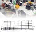 thumbnail image 3 of Cable Management Tray, Black Coating Large Space Desk Cable Organizer Rustproof  for Office, 3 of 8