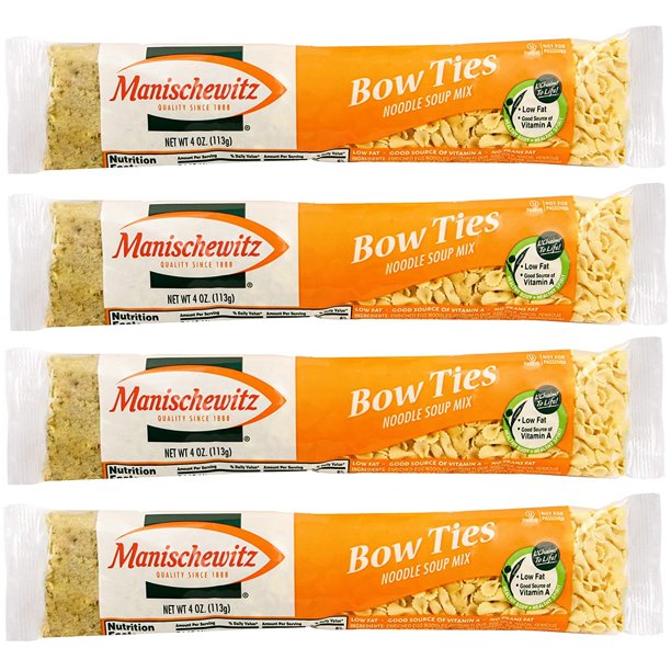 Manischewitz Bow Ties Noodle Soup Mix 4 Ounce Pack of 4