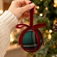 thumbnail image 3 of Plaid Bow Christmas Balls, 3.15 Inch Foam Hanging Ornaments for Holiday Tree Decoration & Festive Home Gift Accents, 3 of 3