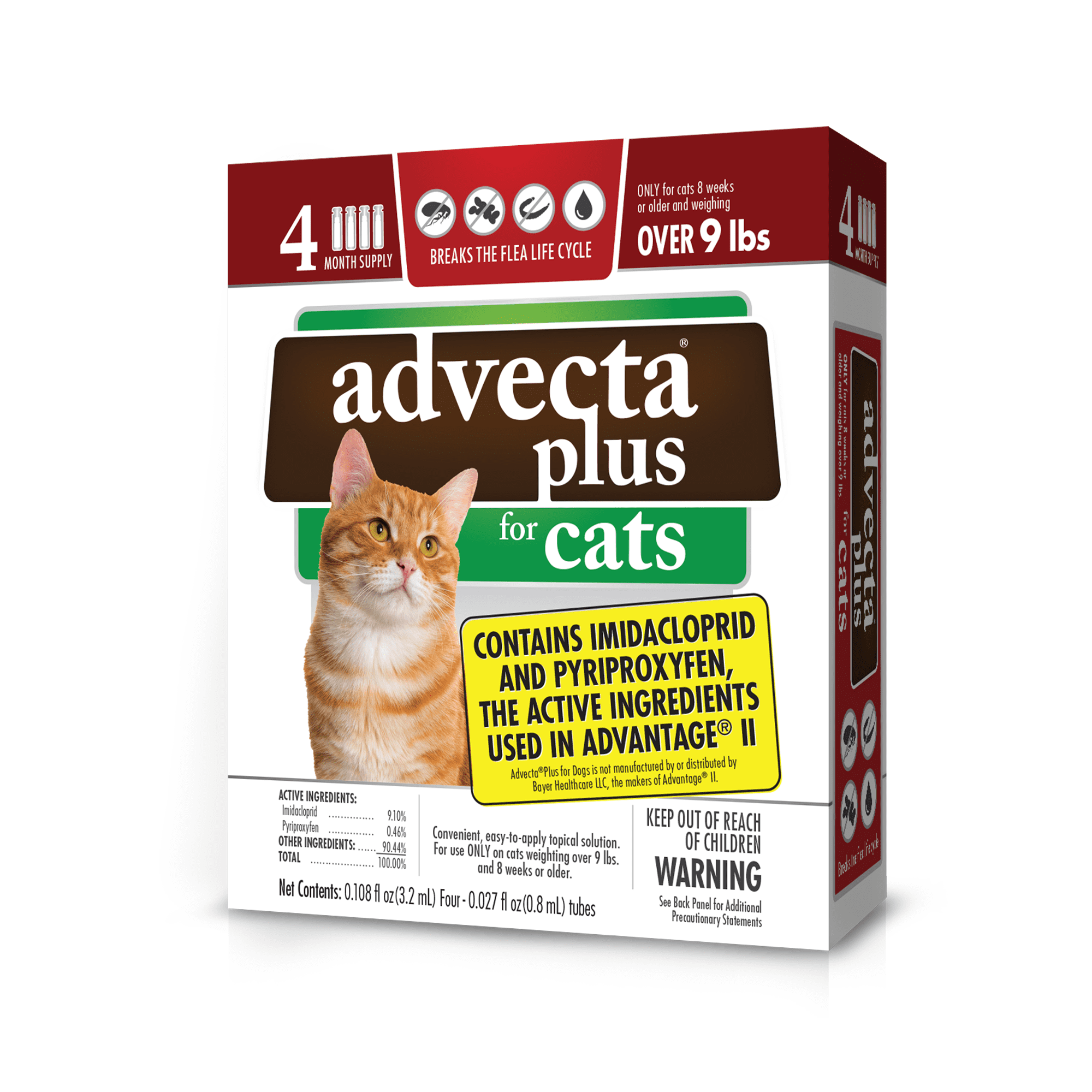 Advecta Plus Flea Treatment for Large Cat, 4 Monthly Treatments