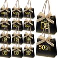 thumbnail image 1 of Bolsas de regalo para fiestas del 50 aniversario de Spakon, 25 unidades, color negro y dorado, 1 of 6