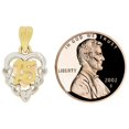 thumbnail image 5 of 14k Tricolor Gold, 15 Anos Modern Hearts Quinceanera Pendant Charm Created CZ 12mm with 18" Dainty Neck Chain, 5 of 7