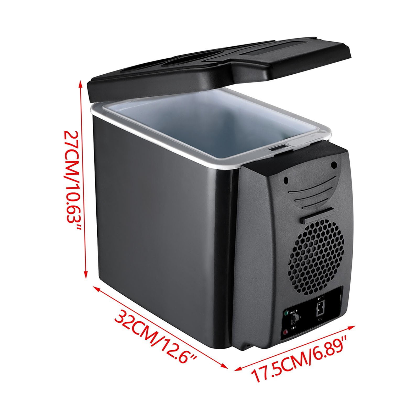 Dianli 6L DC 12V Portable Car Refrigerator And Mini Freezer Cooler With Handle, Compact Travel Fridge For Car RV Dorm Office, Thermoelectric Cooling For Drinks Food And Snacks On The Go
