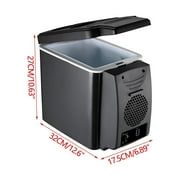 Portable Car Refrigerator - 12V Mini Fridge Freezer Warmer Cooler, 6L Compact Electric Cooler & Warmer for Cars Trucks, Double-Temperature, Low Noise, Ideal for Travel Camping Road Trips