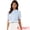 White Blue, variant on DARING DIVA Women's Floral BlousesRuffle Neck Puff Short Sleeve Smocked Shirts XS Blue