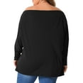 thumbnail image 4 of DARING DIVA Women's Plus Tops Basic Blouses Dolman Tops Tee Shirts 1X Black, 4 of 6