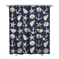 Nautical Sailboat and Anchor Shower Curtain 72x84in, Waterproof Chun Yafang Polyester Fabric with 12 Plastic Hooks, Marine-Themed Bathroom Decor for Coastal Homes, RVs, Dorms, or Beach Houses