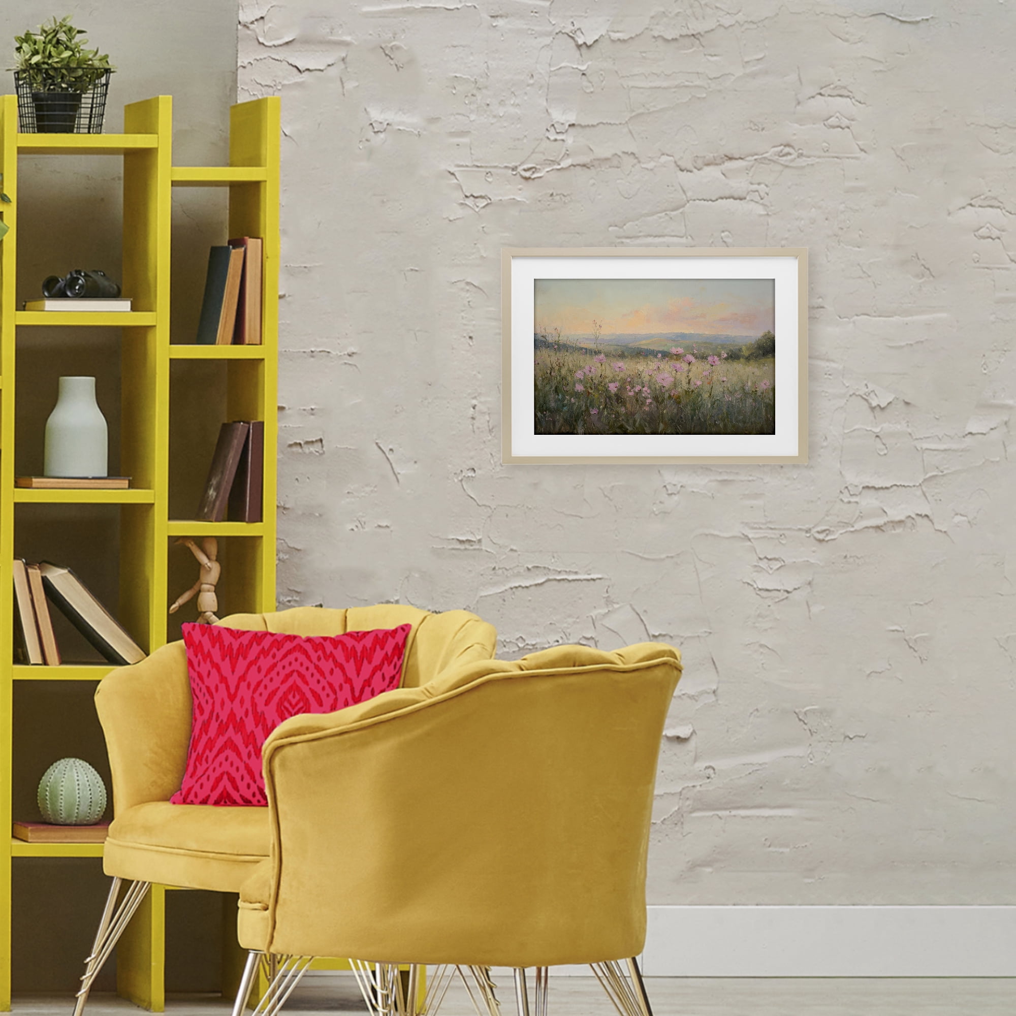 Stupell Industries Tranquil Meadow At Dawn Birch Framed Print Under Glass, design by Petal Prints Design