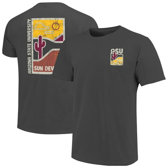 Men's Graphite Arizona State Sun Devils Comfort Colors Minimal Vista Distressed Graphics T-Shirt