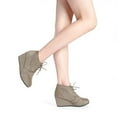 thumbnail image 7 of DREAM PAIRS Women's Casual Fashion Outdoor Lace Up Low Wedge Heel Booties Shoes TOMSON TAUPE Size 5.5, 7 of 7