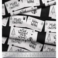 thumbnail image 3 of Soimoi Black Silk Fabric Tree & Merry Christmas Text Decor Fabric Printed Yard 42 Inch Wide, 3 of 3