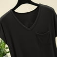 thumbnail image 5 of lmcalzta T Shirts for Women V Neck Loose Fitting Short Sleece Shirts Summer Comfy Soft Lightweight Pajama Tops Sleepwear, 5 of 8