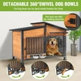 thumbnail image 3 of Aivituvin Heated Dog House Large Outdoor Insulated Dog Kennel Weatherproof Dog Shelter with Heated Pad, Insulated All-Round Thermal Liner, Chew-Proof Design for Dogs (Brown), 3 of 9