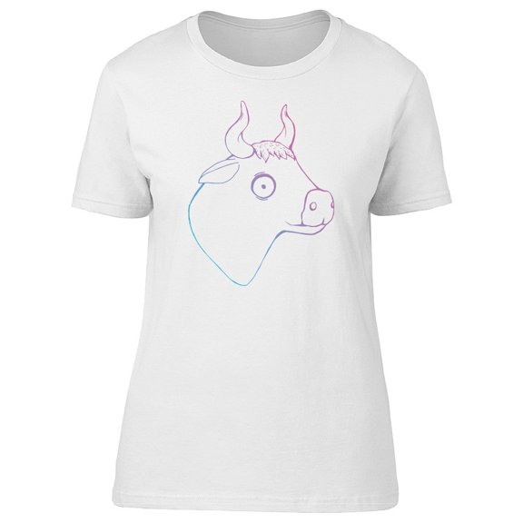 Funny Cow Gradient Outline Tee Women's -Image by Shutterstock