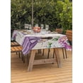 thumbnail image 2 of Outdoor Tablecloth with Umbrella Hole and Zipper, Happy Birthday Rectangle Table Cloth 60x84 Inch Waterproof Tablecloth, Purple Dress Crown Carriage Flowers Retro Picnic Table Cover for Patio Camping, 2 of 7
