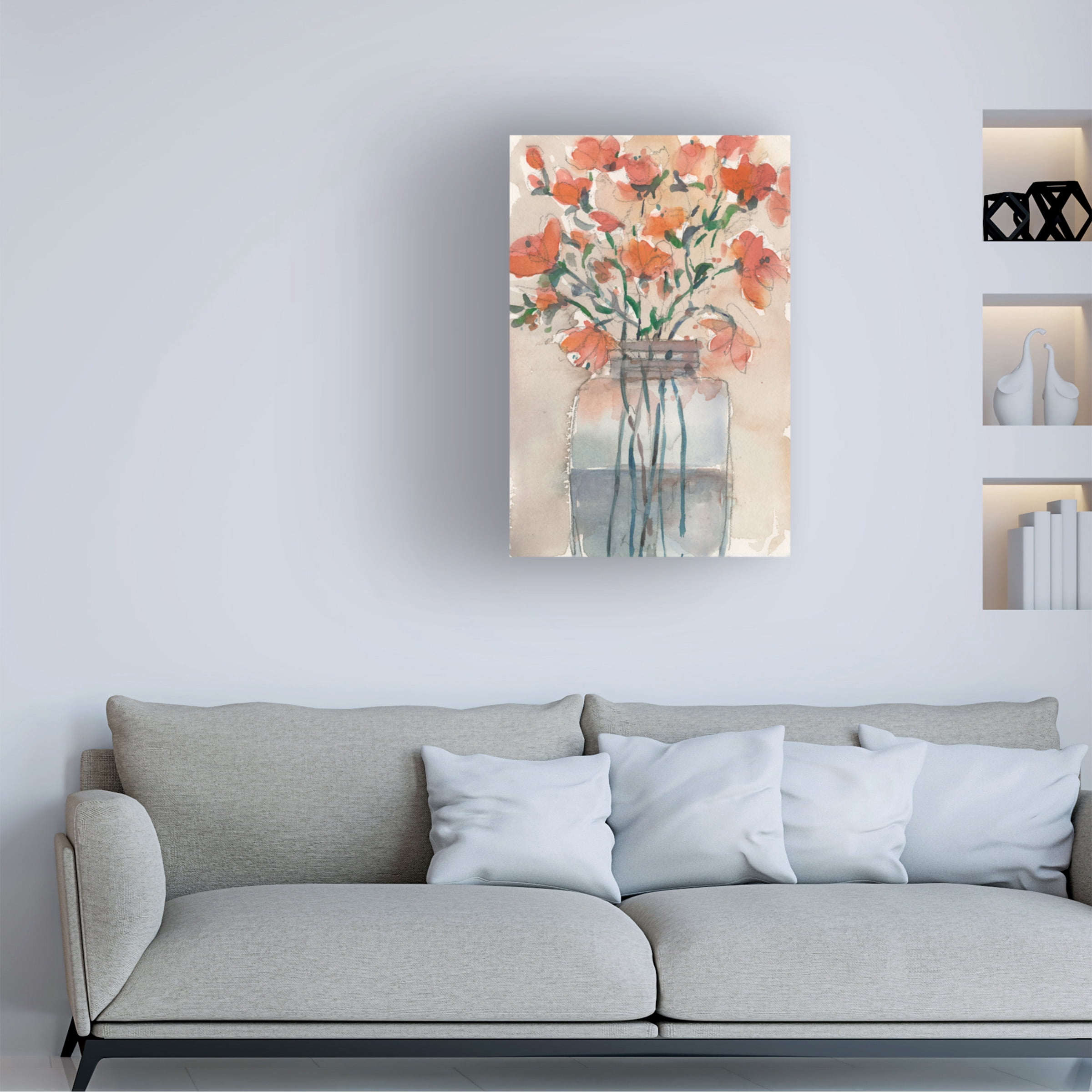 Samuel Dixon 'Flowers in a Jar II' Canvas Art