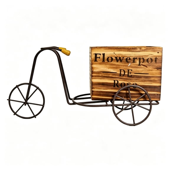 Metal Tricycle Planter Pot, Vintage Nostalgic Bicycle Plant Holder, Creative Desktop Flower Pot Ornament for Home Garden Indoor Outdoor Decor