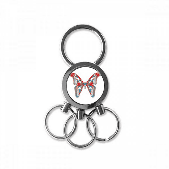 3d in red&blue colour stainless steel metal key holder chain keychain