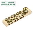 thumbnail image 3 of Uxcell Terminal Ground Bar Screw Block Barrier Brass 13 Positions for Electrical Distribution, 3 of 5