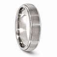 thumbnail image 4 of Grey Titanium Ring Band Wedding Standard Domed Grooved, 4 of 6