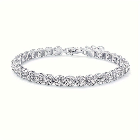 S925 Sterling Silver 3.5ct D Grade Moissanite Tennis Bracelet Plated 18K Gold Classic Square Bag Tennis Bracelet Men's and Women's Fashion Party Engagement Wedding