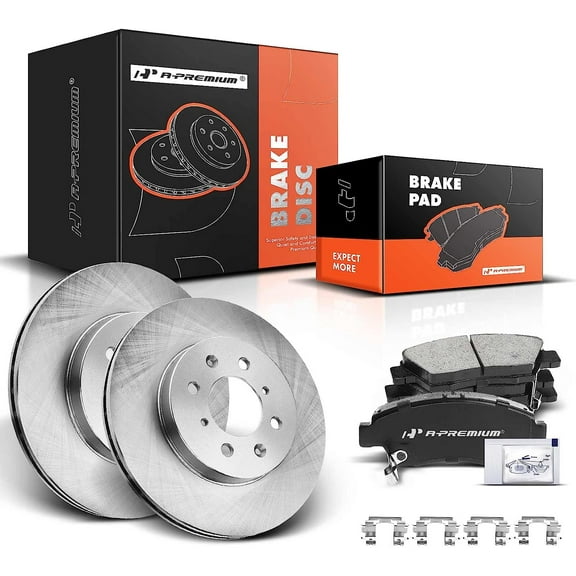A-Premium 10.32 inch(262 mm) Front Vented Disc Brake Rotors   Ceramic Pads Kit Compatible with Select Honda Models - Civic del Sol 1994 1995 1996 1997 1.6L, Fit 2007 2008 1.5L 6-PC Set