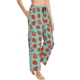 thumbnail image 2 of Uemuo Hand Drawn Strawberry Pattern Women's Wide Leg Palazzo Lounge Pants with Pockets Light Weight Loose Comfy Casual Pajama Pants-Medium, 2 of 9