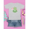 thumbnail image 3 of Cute Frog On A Water Lily Leaf T-Shirt Juniors -Image by Shutterstock,  Medium, 3 of 4