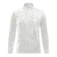 thumbnail image 3 of VSSSJ Men's Turtleneck Long Sleeve Fuzzy Sherpa Tops Slim Fit Fleece Fluffy Soft Fashion High Neck Sweater Pullover Sweatshirts White XXXL, 3 of 4