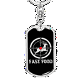 thumbnail image 5 of Fast Food Hunter'S Keychain Stainless Steel or 18k Gold Dog Tag Keyring, 5 of 10
