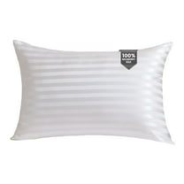 THXSILK Silk Pillowcase, Both Side 100% Pure 22 Momme Mulberry Silk, Silk Pillow Covers For Hair & Skin, Hidden Zipper, White, Standard Size, 20"x26"