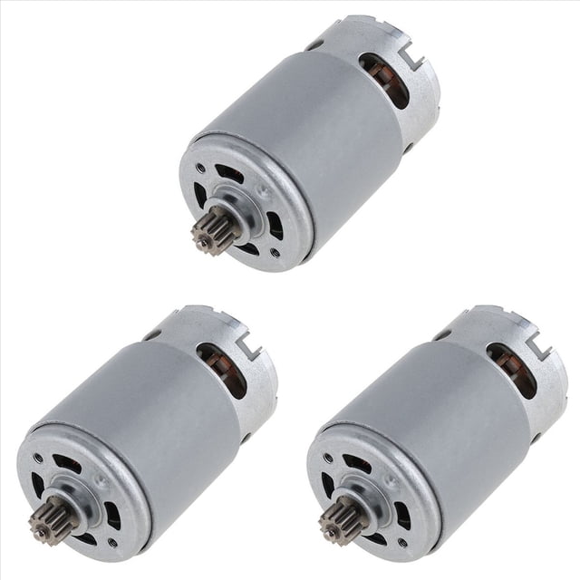 3X Motor de CC RS550 de 18 V y 19500 RPM con 11 Dientes de Dos Velocidades y Caja de Engranajes de Alto Par para Taladro/Destornillador Eléctrico