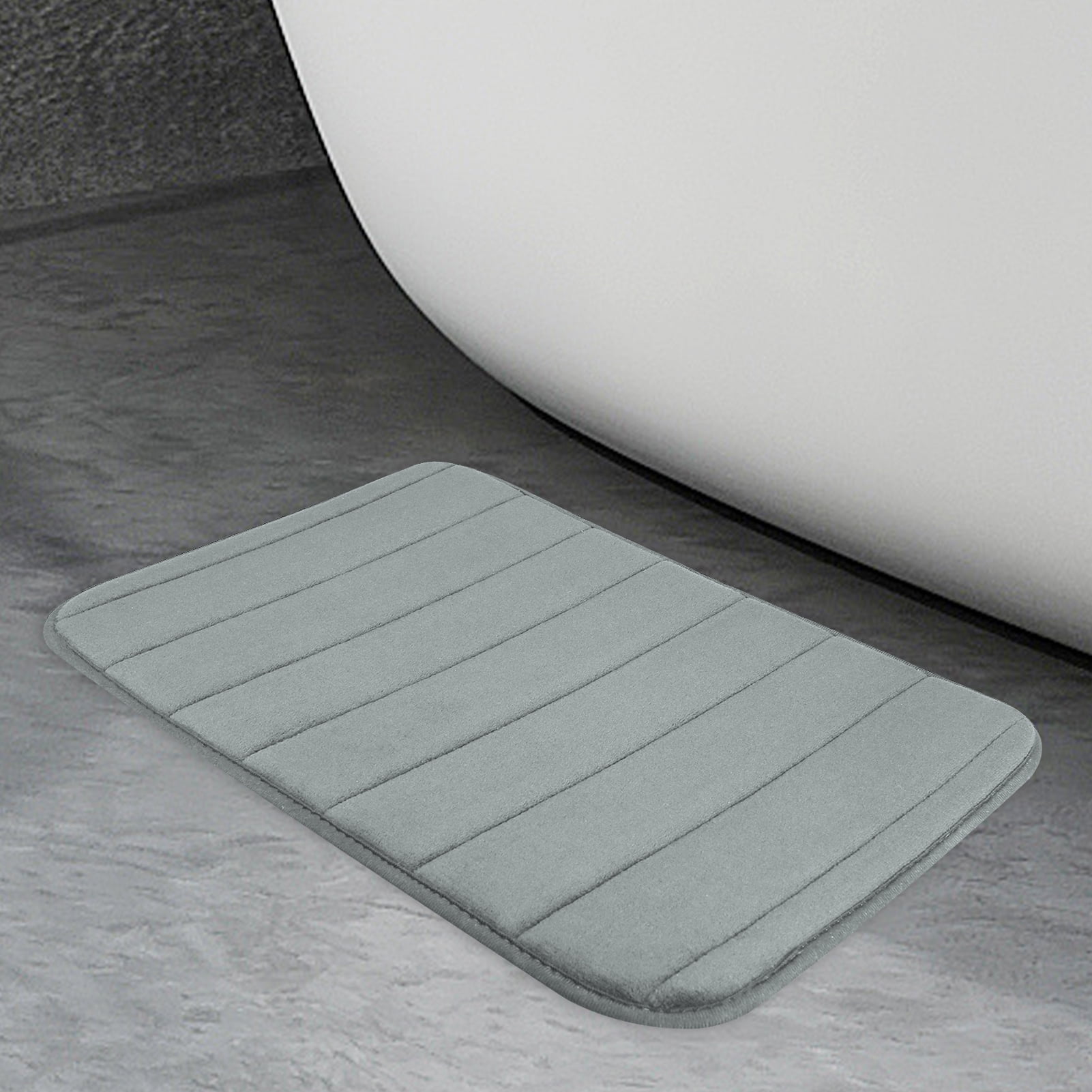 MAYSHINE Memory Foam Non Slip Anti Fatigue Bath Mat | Thick Absorbent Plush  Velvet Bathroom Rug - Machine Washable, 17x24, Charcoal Gray