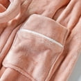 thumbnail image 3 of Previn Men's Ankle Fleece Bath Robe 2025 Plush Bathrobe Chunky Home Fall Long Comfy Billowy Hot Tub Lapel Nightwear Pink Medium-Large, 3 of 5