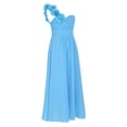 thumbnail image 4 of Alvivi Kids Girls A-Line Chiffon One Shoulder Flower Girl Dress Junior Bridesmaid Wedding Party Pageant Prom Dresses Sky Blue 12, 4 of 7