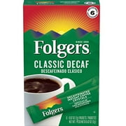 Folgers Classic Decaf Decaffeinated Instant Coffee Crystals, 6 Single Serve Packets (Pack Of 12)