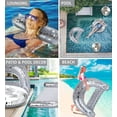 thumbnail image 3 of POZA Inflatable Silver Full House Bundle - Premium Luxurious Sparkle Confetti 36" Pool Float Tube, 16" Beach Balls, 74" Pool Noodles, 48" Pool Chair, and 56" Water Hammock - 7 Pieces Pack, 3 of 7
