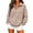 Khaki, variant on Women's Quarter Zip Pullover Sweatshirts Streetwear Loungewear Loose Fit Top with Pocket Black L