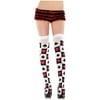 Opaque Thigh Highs with Poker Suit Print Adult - One Size