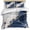 Blue, variant on 3 Piece Marble Red Duvet Cover Set California King,Microfiber Comforter/Quilt Cover with Corner Ties and 2 Pillowcases,Modern Abstract Gold White Brick Stone Motif Soft Bedding with Zipper Closure